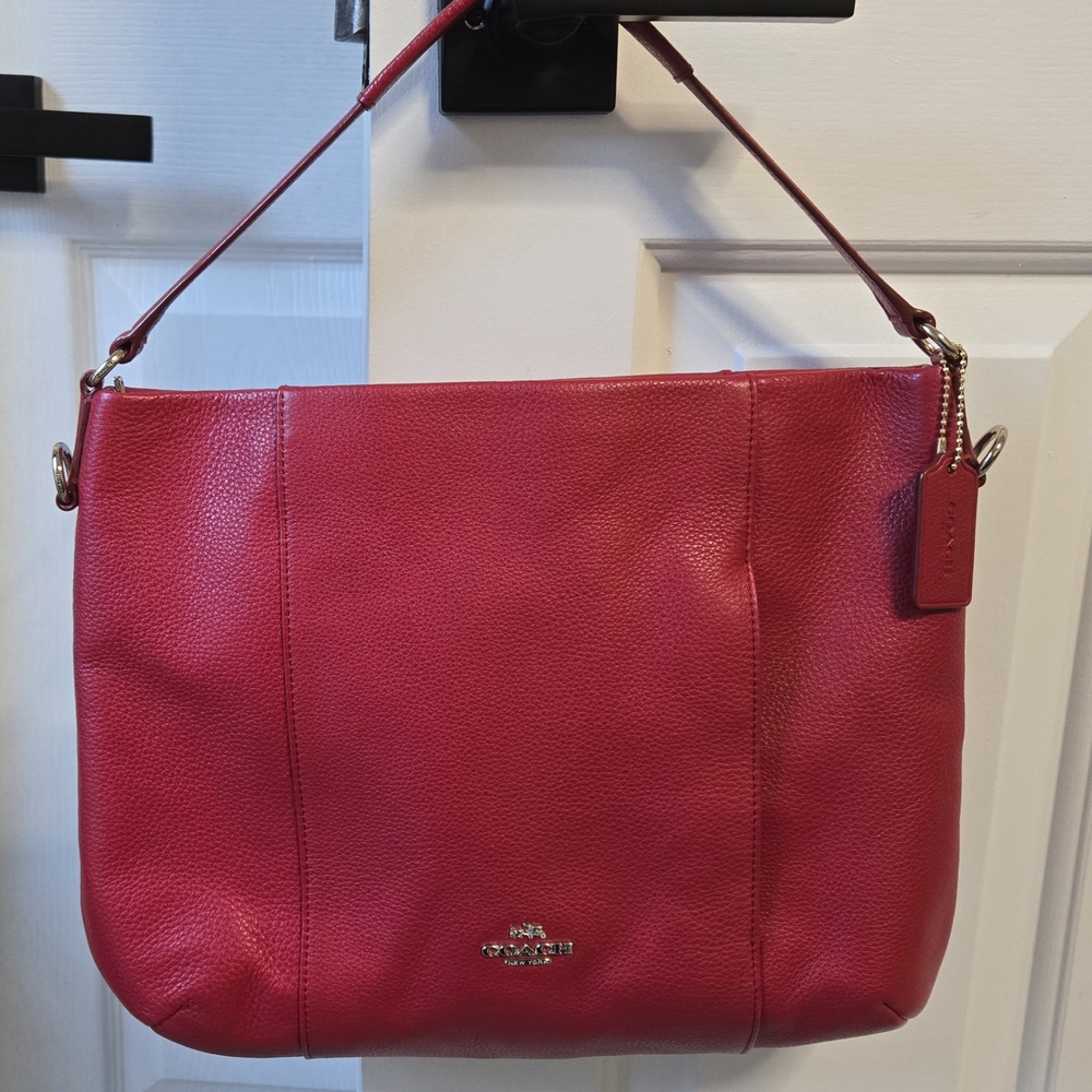 Coach Vintage 1990s Red Leather Shoulder Bag
